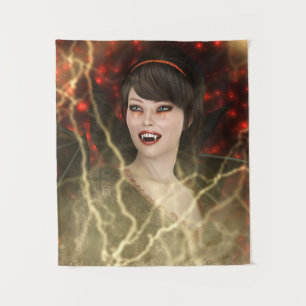Mooie Lady Vamp Perfecte Halloween Heks Stijl Wandkleed