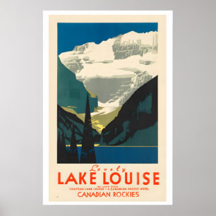 Mooie Lake Louise Canada Vintage Reisposter Poster