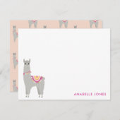 Mooie Lama Persoonlijke Platte Bedankbriefjes Notitiekaartje (Voorkant / Achterkant)