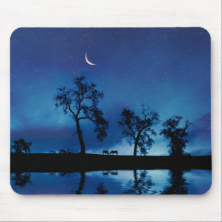 Mooie landpaarden Sterrennacht Moon Muismat