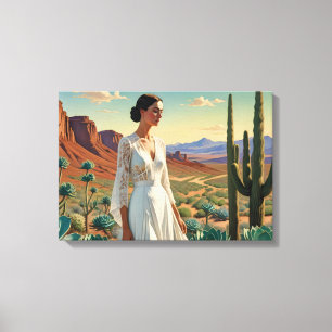 Mooie Landschap met een Vrouw Spirituele Kunst Canvas Afdruk