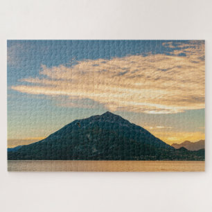 Mooie landschap van het Comomeer bij zonsondergang Legpuzzel