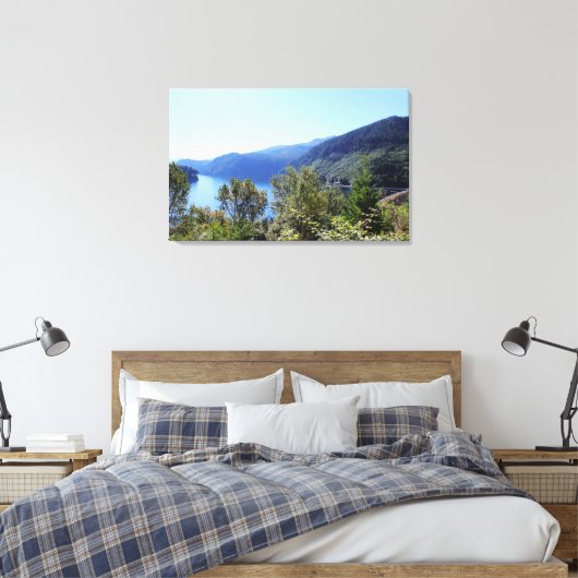 Mooie landschapsfoto van het meer, de berg canvas afdruk (Insitu (Slaapkamer))