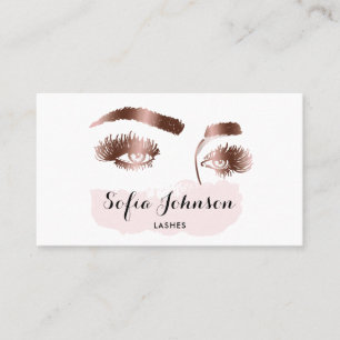 Mooie Lange Lashes Roos Gold Folie Make-up artist Visitekaartje