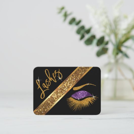 Mooie Lashes - Paars Visitekaartje (Staand voorkant)
