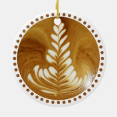 Mooie Latte Floral Leaf Art-structuur Keramisch Ornament (Achterkant)