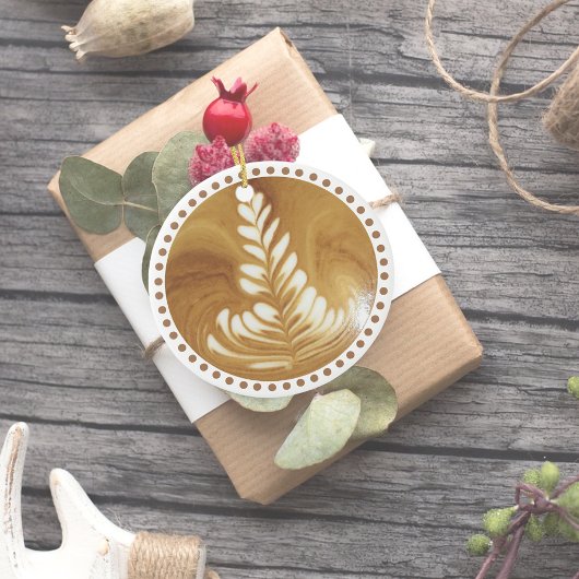 Mooie Latte Floral Leaf Art-structuur Keramisch Ornament