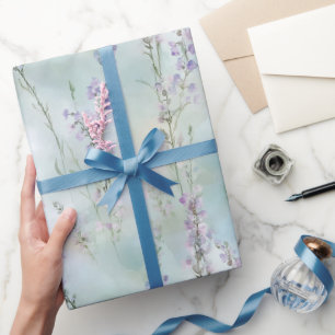 Mooie Lavendel Bloemen Bruidsdouche Cadeaupapier
