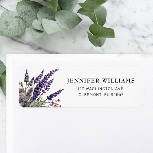 Mooie Lavendel Bloemen Retouradres Labels