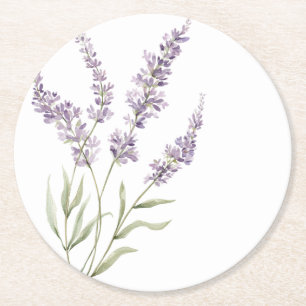 Mooie Lavendel Bloemen Verjaardag Ronde Kartonnen Onderzetter