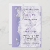 Mooie Lavendel Marmeren bruiloft uitnodiging (Voorkant)