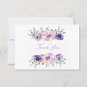 Mooie lavendel paarse bloemkleur bedankkaart (Voorkant)