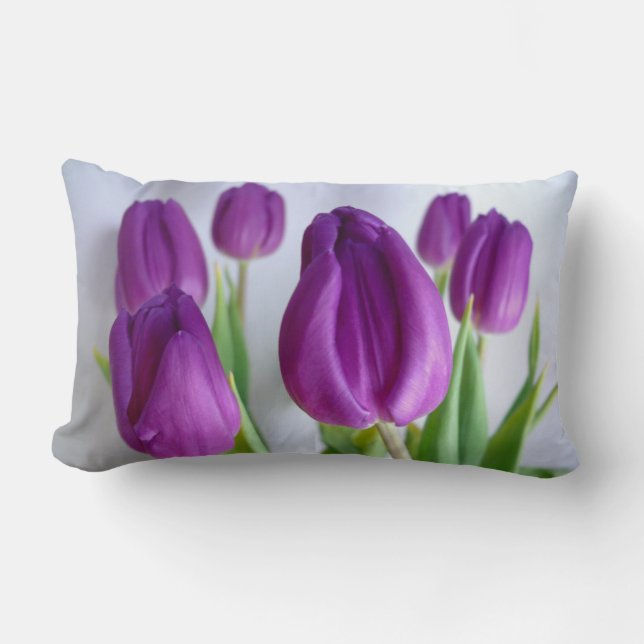 Mooie lavendel-paarse tulpen decoratieve kussen (Voorkant)