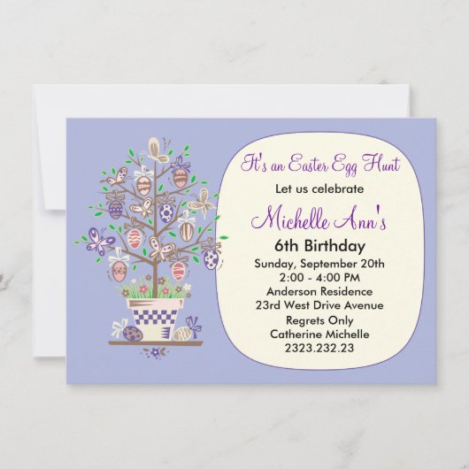 Mooie Lavendel Paaseierenjacht Kaart (Voorkant)