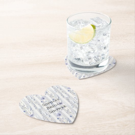 Mooie lavendel witte bloem strepen bruids douche kartonnen onderzetters (Insitu)