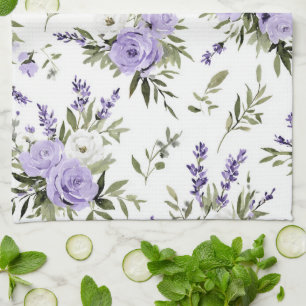 Mooie lavendelbloemen theedoek