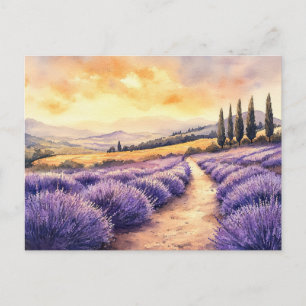 Mooie lavendelvelden feestdagenkaart