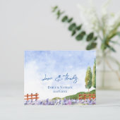 Mooie lavendelvelden landschap bruiloft dank je briefkaart (Staand voorkant)