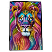 Mooie leeuw met de kleurrijke bovenleer medium cadeauzakje (Voorkant)