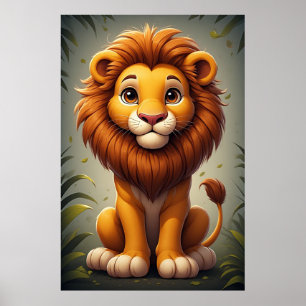 Mooie Leeuwen Kinderkamer Muur Kunst Safari Dier Poster