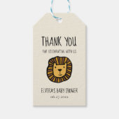 Mooie leeuwenbaby jungle feestje cadeaulabel (Voorkant)