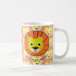 Mooie Leeuwengezicht All Over Print Patroon Koffiemok