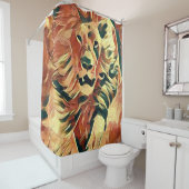 Mooie leeuwerkunst-schoeisel douchegordijn (In situ)