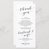 Mooie legant Dank u voor de plaatsingskaart Programma (Voorkant / Achterkant)