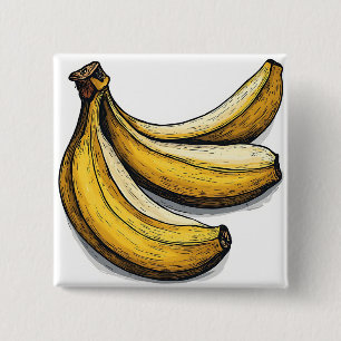 Mooie Lekkere Banaan Vierkante Button 5,1 Cm