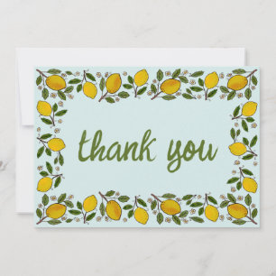 Mooie Lemons rustieke CUSTOM BABY SHOWER Bedankkaart