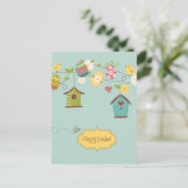Mooie lente achtergrond met Vogelhuizen Briefkaart (Staand voorkant)