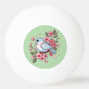 Mooie Lente Blauwe Vogel & Kersenbloesem Aquarel A Pingpongballen