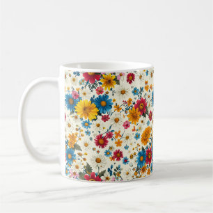 Mooie lente kleurrijke Chic Girly Wildflowers Koffiemok