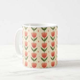 Mooie lente kleurrijke meisjestulp koffiemok