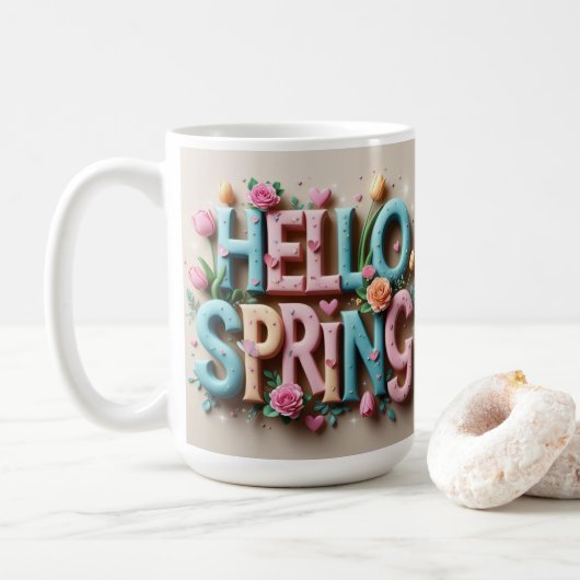 Mooie lente koffiemok (Met donut)