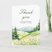 Mooie lente landschap bruiloft bedankkaart (Voorkant)