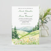 Mooie lente landschap bruiloft kaart (Staand voorkant)