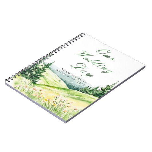 Mooie lente landschap bruiloft notitieboek (Linkerzijde)