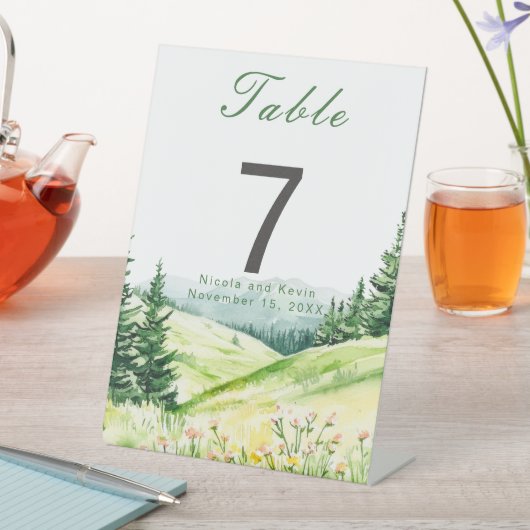 Mooie lente landschap bruiloft reclamebord met voetstuk (Insitu)