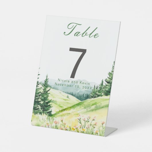 Mooie lente landschap bruiloft reclamebord met voetstuk (Voorkant)