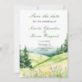 Mooie lente landschap bruiloft save the date (Voorkant)