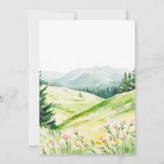 Mooie lente landschap bruiloft save the date (Achterkant)