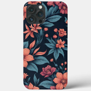 Mooie lente roze & rood bloemmotief kunst iPhone 13 pro max hoesje