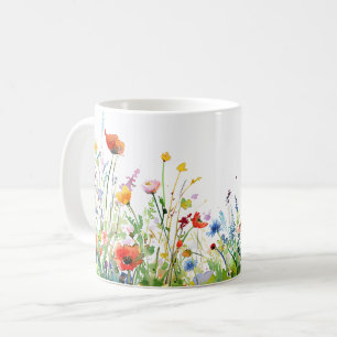 Mooie lente weide bloemen wrap koffiemok