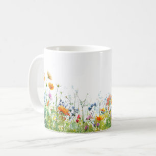 Mooie lente weide bloemen wrap koffiemok
