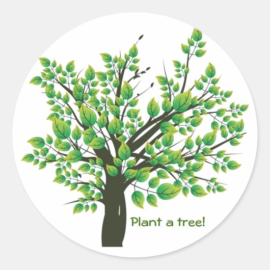 Mooie lenteboom ronde sticker (Voorkant)