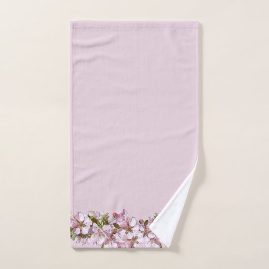 Mooie lentesbloesem-grenzen roze schaduwen bad handdoek (Handdoek)