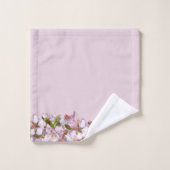 Mooie lentesbloesem-grenzen roze schaduwen bad handdoek (Wasdoekje)