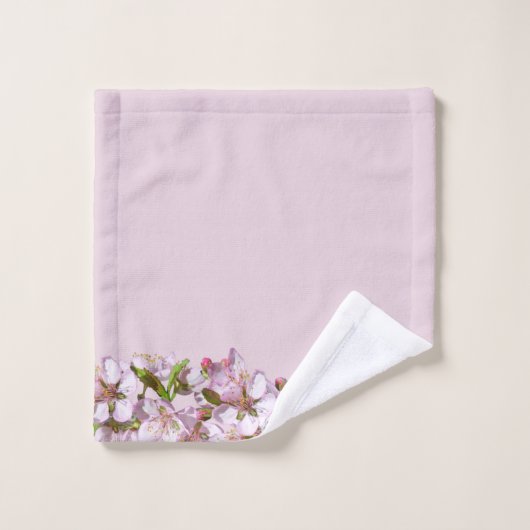 Mooie lentesbloesem-grenzen roze schaduwen bad handdoek (Wasdoekje)