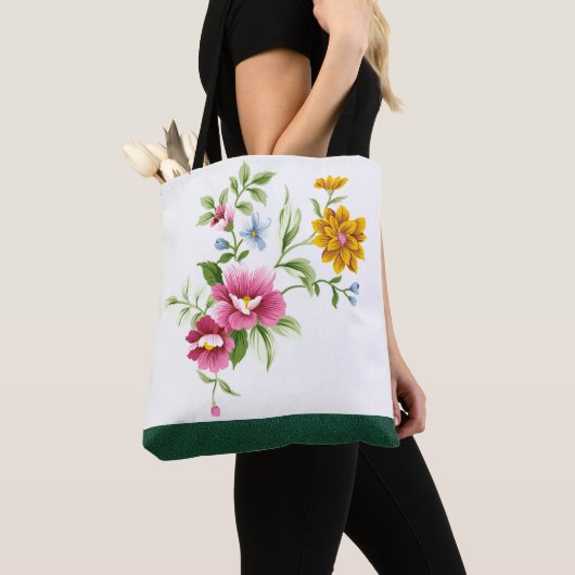 Mooie lentevloerbloemen Canvas tas (Dichtbij)